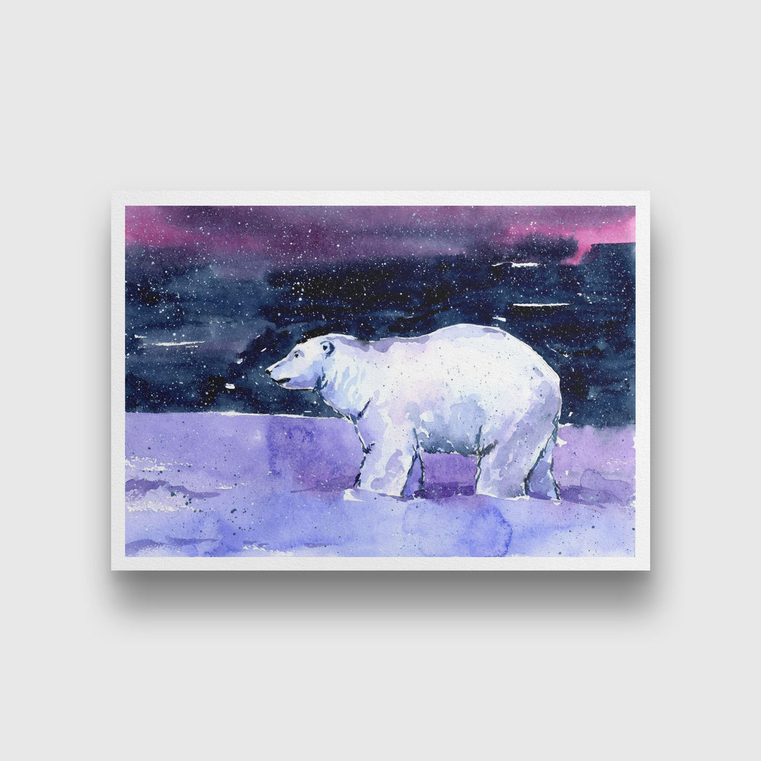 Polar Bear Painting - Meri Deewar 3 : 2 Horizontal Premium Wall Art Canvas by MeriDeewar