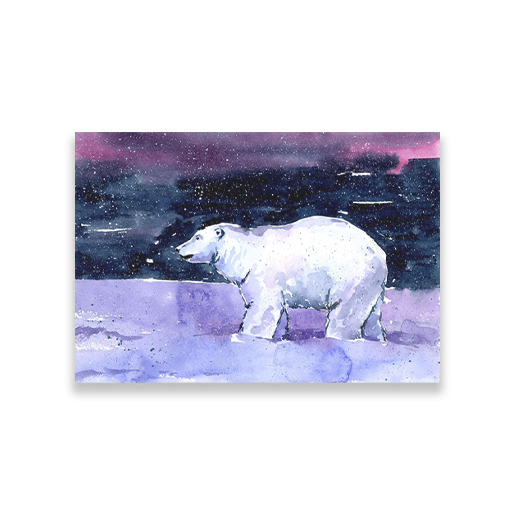 Polar Bear Painting - Meri Deewar 3 : 2 Horizontal Premium Wall Art Canvas by MeriDeewar