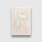 Poppy Flower Golden Wall Art Painting - Meri Deewar 2 : 3 Vertical Premium Wall Art Canvas by MeriDeewar