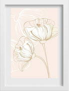 Poppy Flower Golden Wall Art Painting - Meri Deewar 2 : 3 Vertical Premium Wall Art Canvas by MeriDeewar