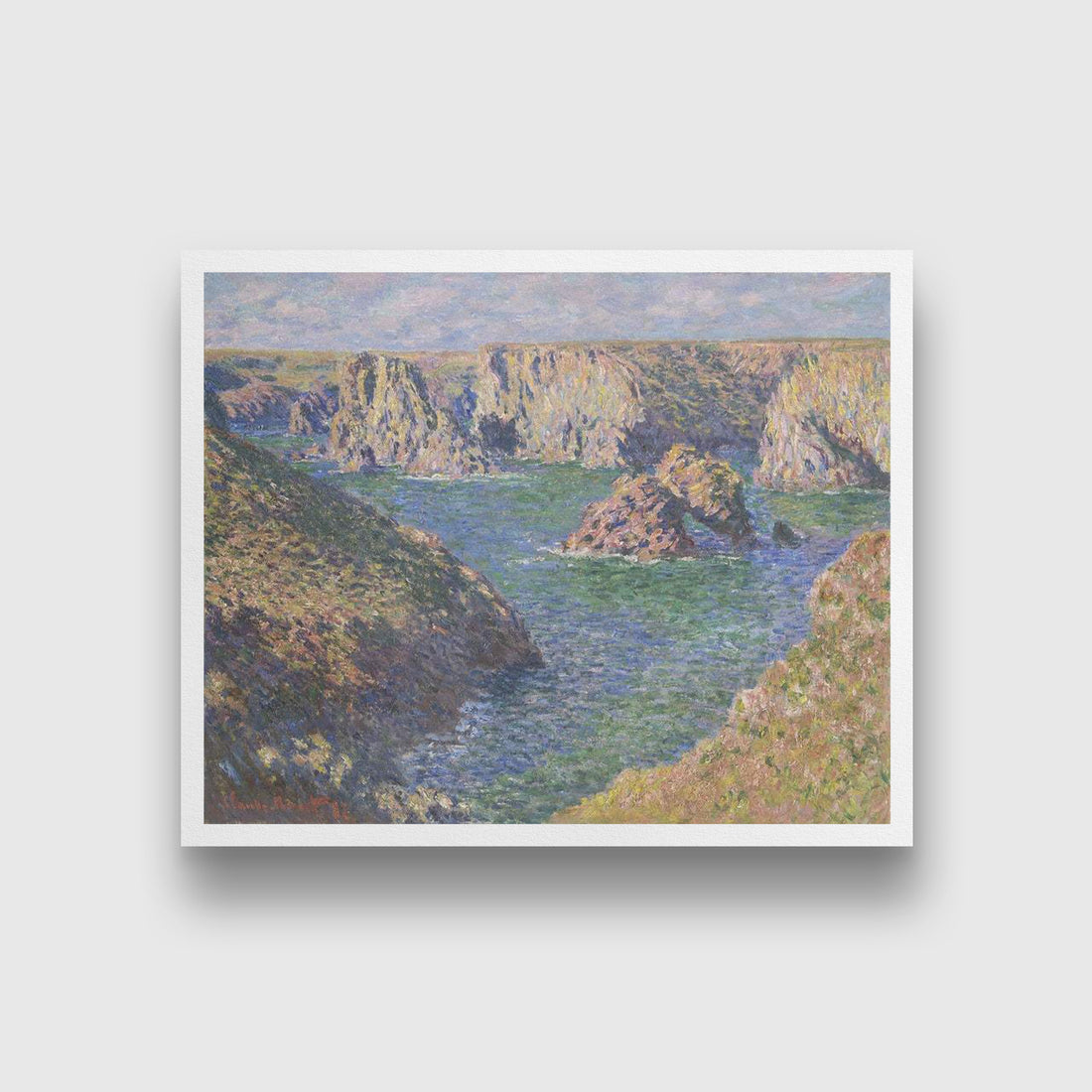Port-Domois Belle Isle Painting by Claude Monet - Meri Deewar 5 : 4 Horizontal Premium Wall Art Canvas by MeriDeewar