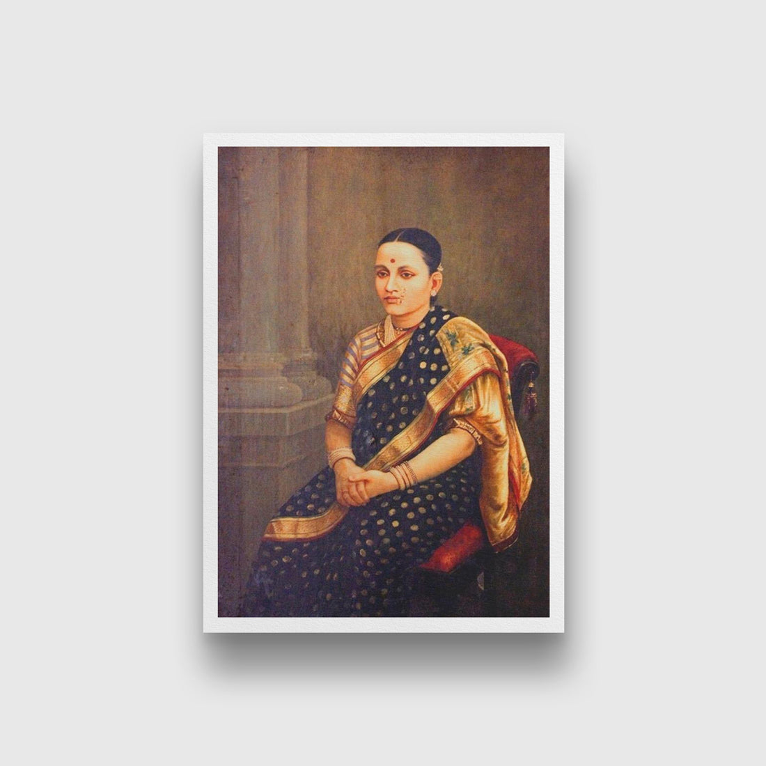 Portrait of a Lady Painting - Meri Deewar 4 X 5.5 Vertical Premium Wall Art Canvas by MeriDeewar