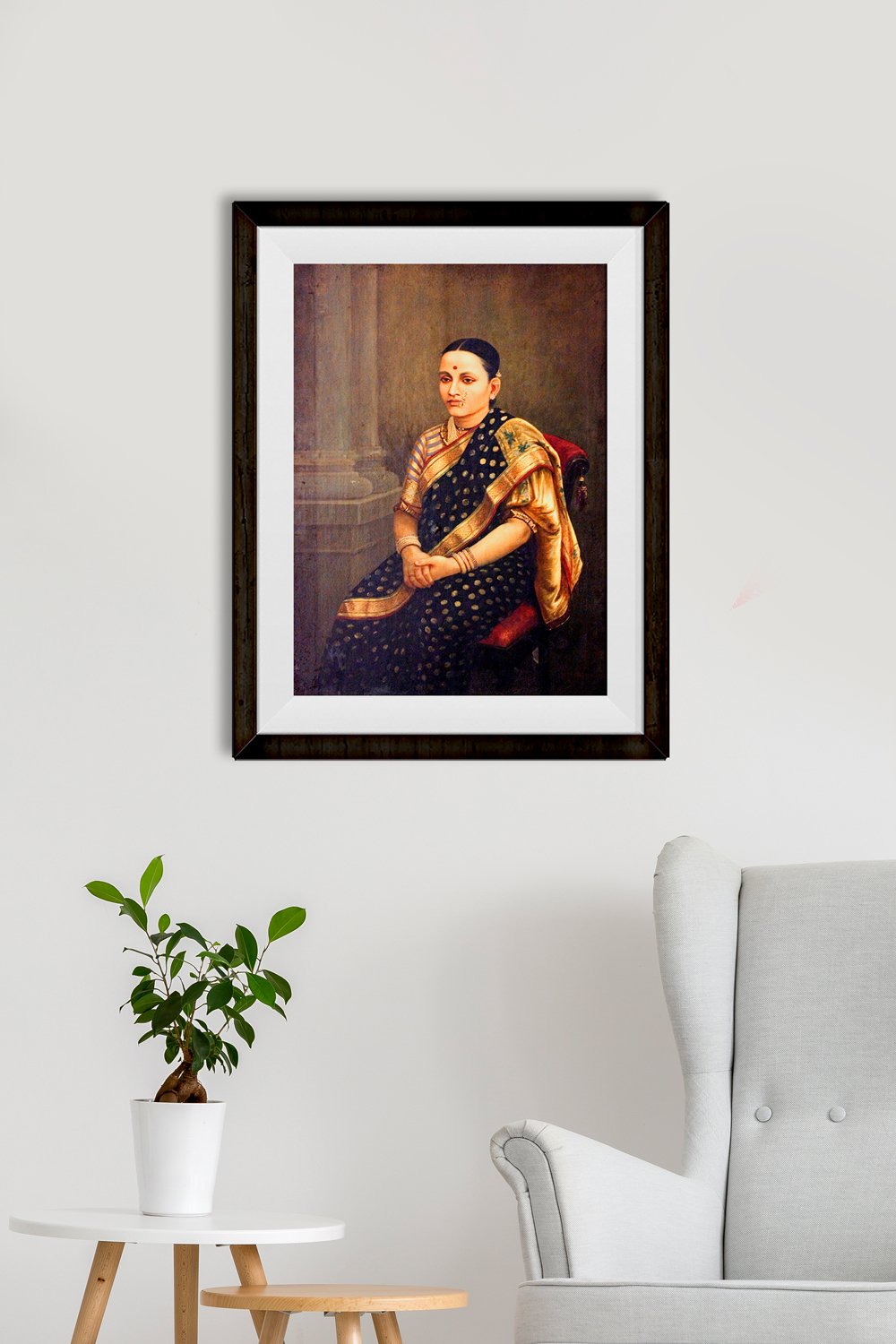 Portrait of a Lady Painting - Meri Deewar 4 X 5.5 Vertical Premium Wall Art Canvas by MeriDeewar