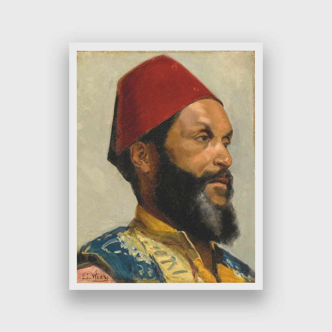 Portrait of a Turkish Man Painting 4 :5 Vertical Premium Wall Art Canvas by MeriDeewar