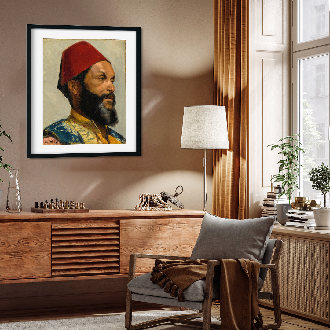 Portrait of a Turkish Man Painting 4 :5 Vertical Premium Wall Art Canvas by MeriDeewar