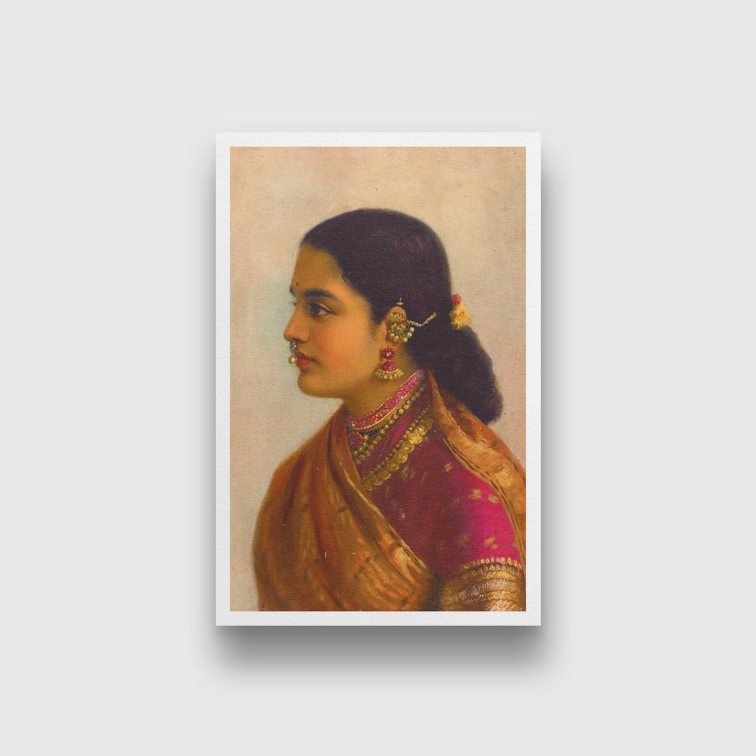 Portrait of a Young Woman Painting - Meri Deewar 2 : 3 Vertical Premium Wall Art Canvas by MeriDeewar
