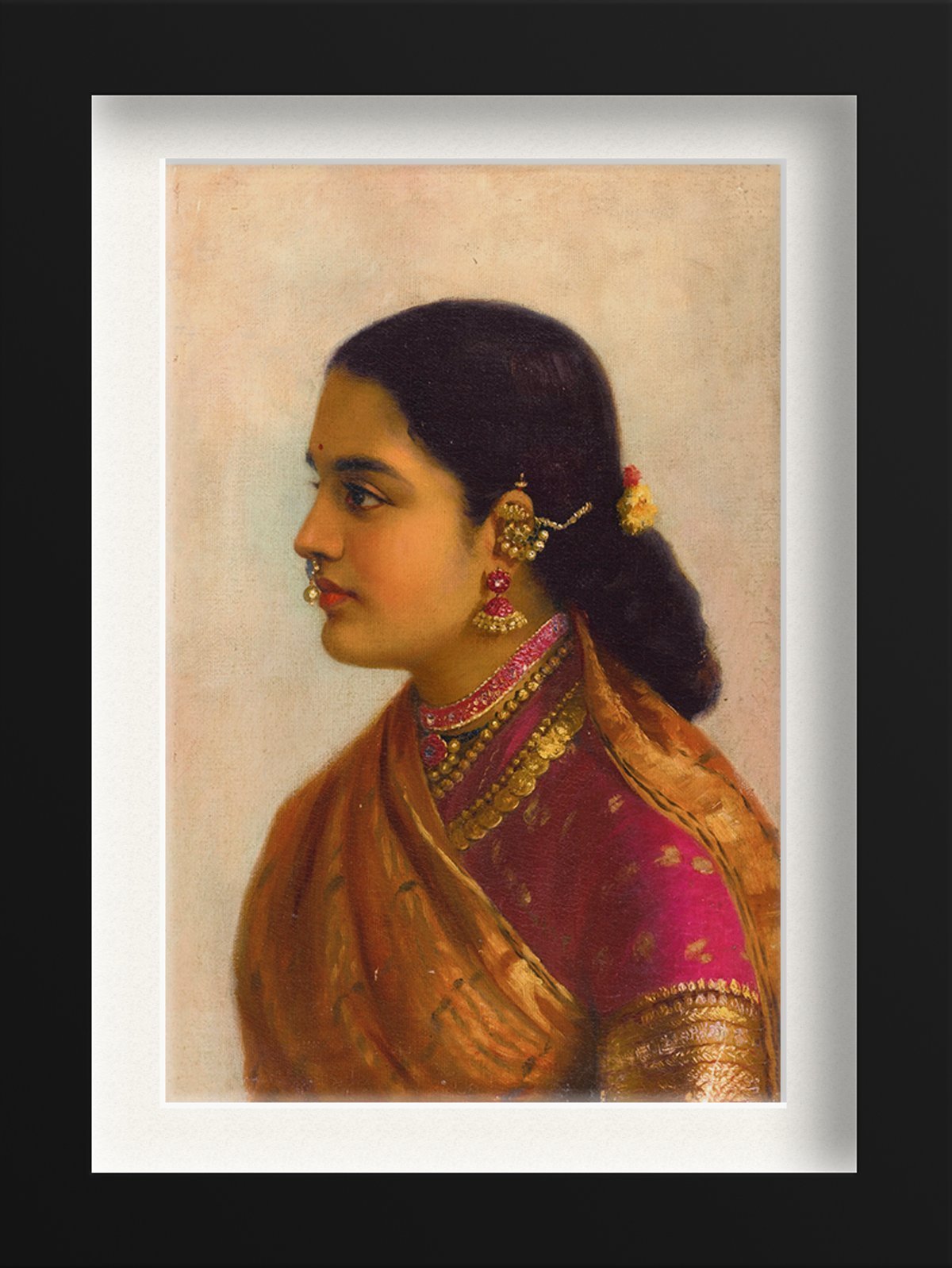 Portrait of a Young Woman Painting - Meri Deewar 2 : 3 Vertical Premium Wall Art Canvas by MeriDeewar