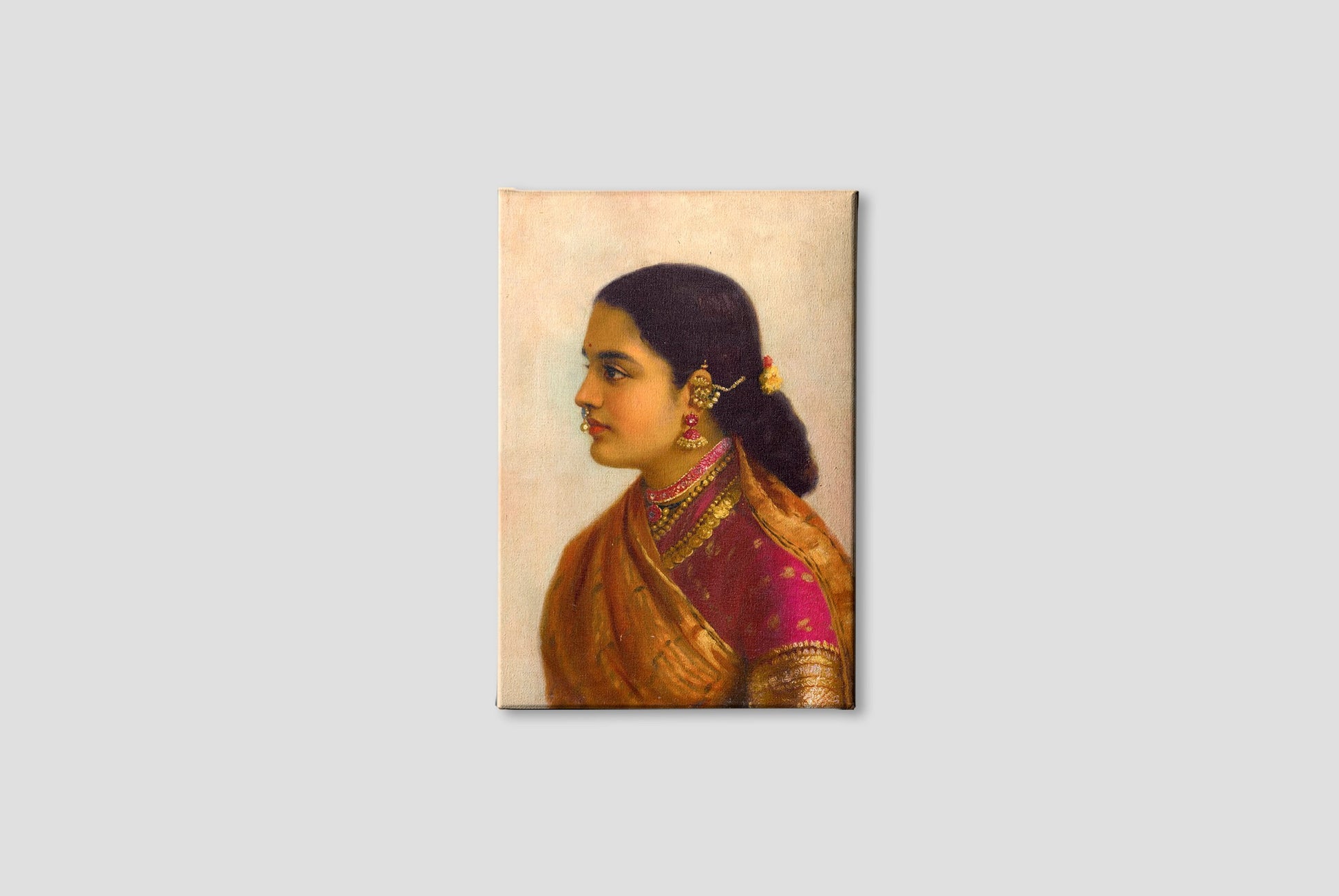 Portrait of a Young Woman Painting - Meri Deewar 2 : 3 Vertical Premium Wall Art Canvas by MeriDeewar