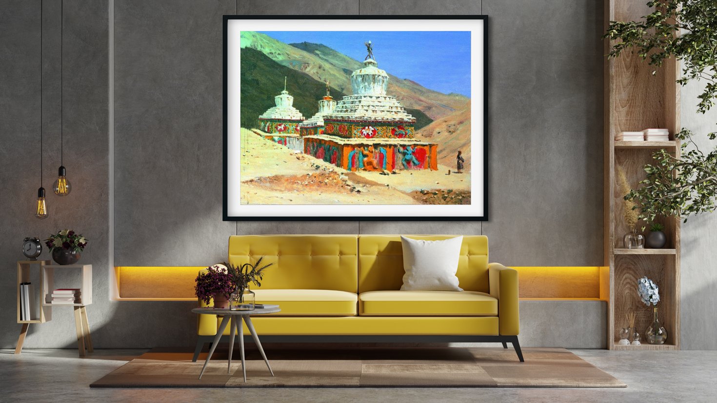 posthumous monuments in ladakh Painting - Meri Deewar 4 : 3 Horizontal Premium Wall Art Canvas by MeriDeewar
