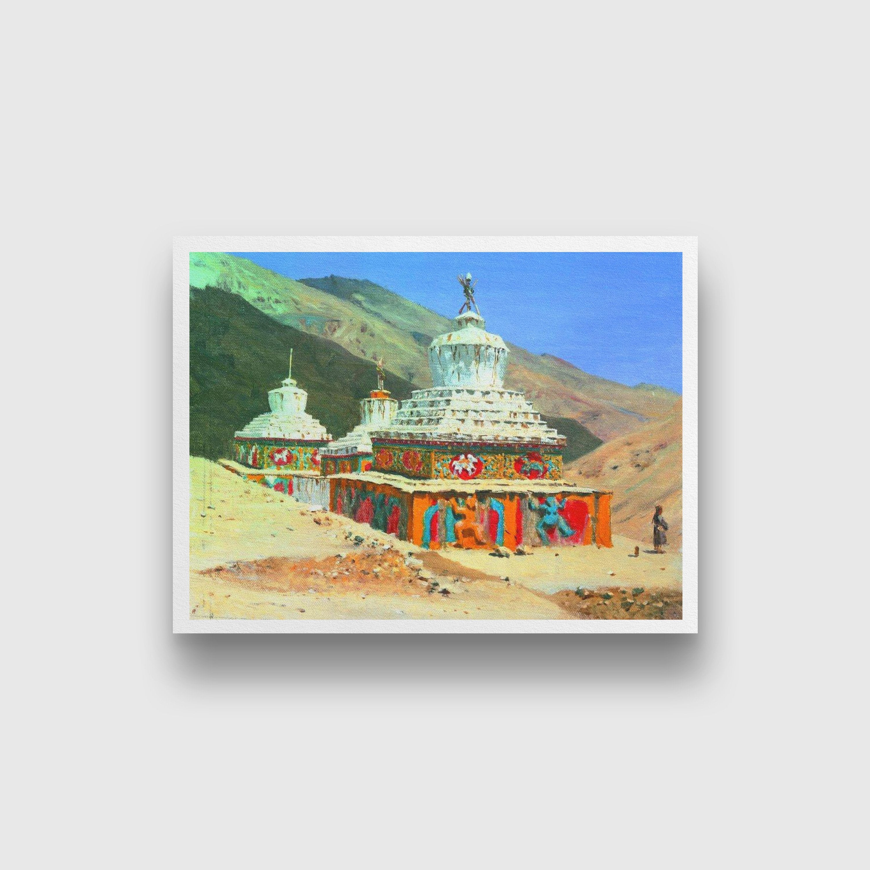 posthumous monuments in ladakh Painting - Meri Deewar 4 : 3 Horizontal Premium Wall Art Canvas by MeriDeewar