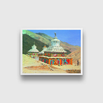 posthumous monuments in ladakh Painting - Meri Deewar 4 : 3 Horizontal Premium Wall Art Canvas by MeriDeewar