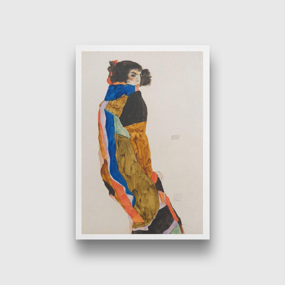 Potrait of moa woman Painting - Meri Deewar 2 : 3 Vertical Premium Wall Art Canvas by MeriDeewar