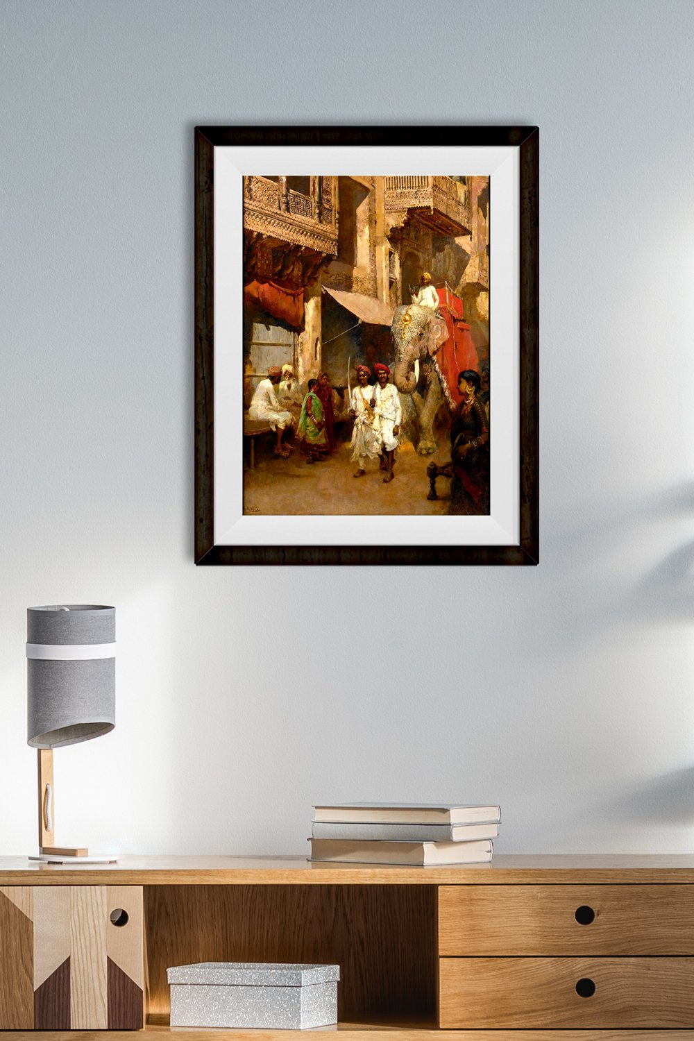 Promenade on an Indian Street magic Painting - Meri Deewar 4 X 5.5 Vertical Premium Wall Art Canvas by MeriDeewar