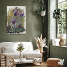 Purple Gouache Flowers Modern Art Painting 2 : 3 Vertical Premium Wall Art Canvas by MeriDeewar