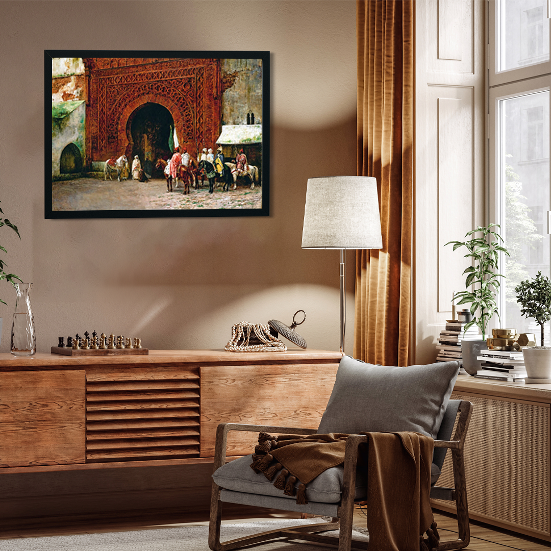 Rabat the Red Gate Painting 4 : 3 Horizontal Premium Wall Art Canvas by MeriDeewar