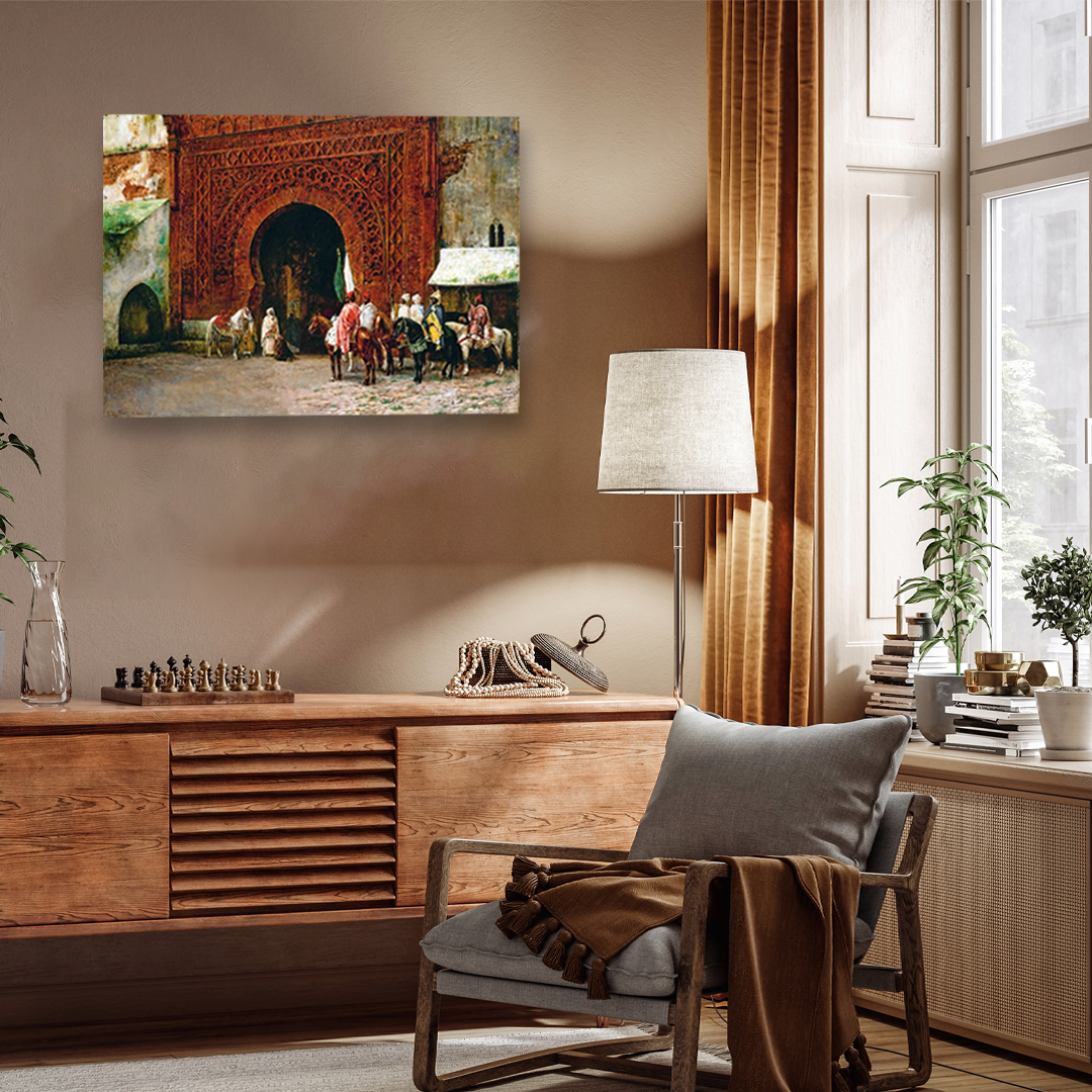 Rabat the Red Gate Painting 4 : 3 Horizontal Premium Wall Art Canvas by MeriDeewar