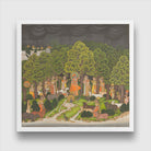 Radha and Krishna meet in the forest during a storm Painting 1 : 1 Square Premium Wall Art Canvas by MeriDeewar