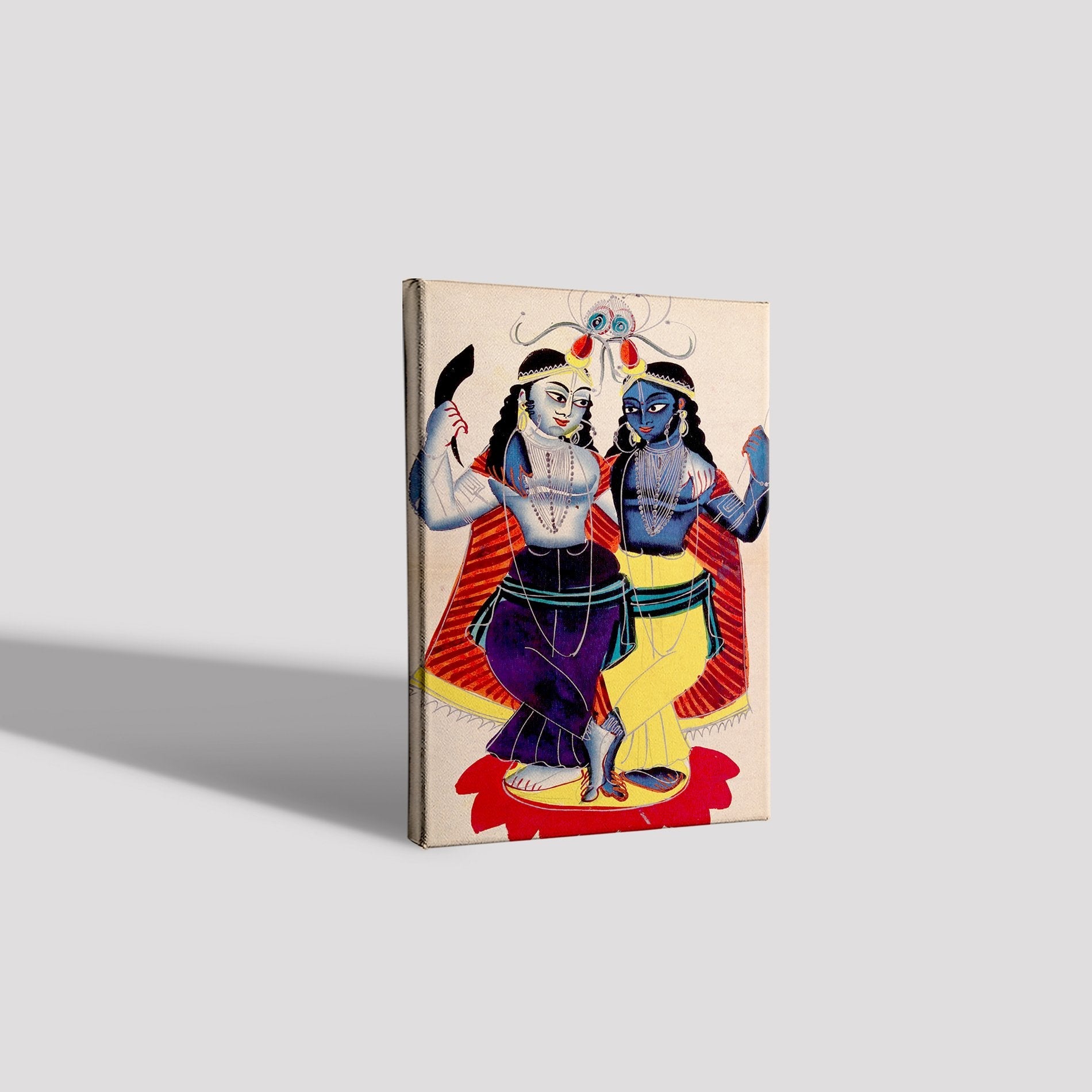 Radha and Krishna on a lotus flower Painting - Meri Deewar 2 : 3 Vertical Premium Wall Art Canvas by MeriDeewar