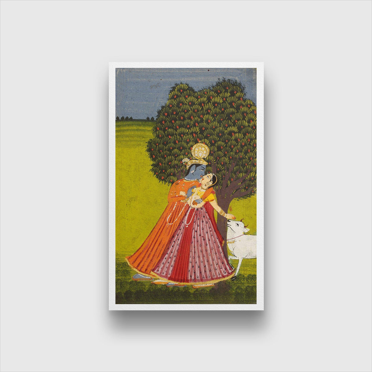 Radha and Krishna Painting 2 : 3 Vertical Premium Wall Art Canvas by MeriDeewar