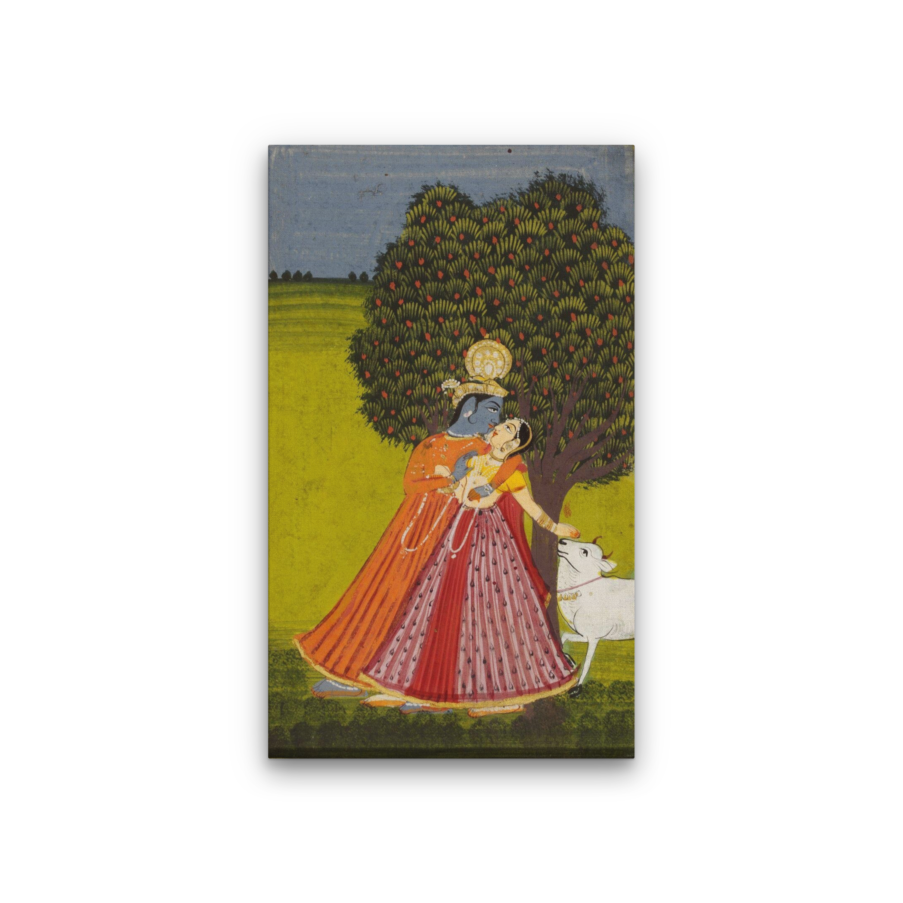 Radha and Krishna Painting 2 : 3 Vertical Premium Wall Art Canvas by MeriDeewar