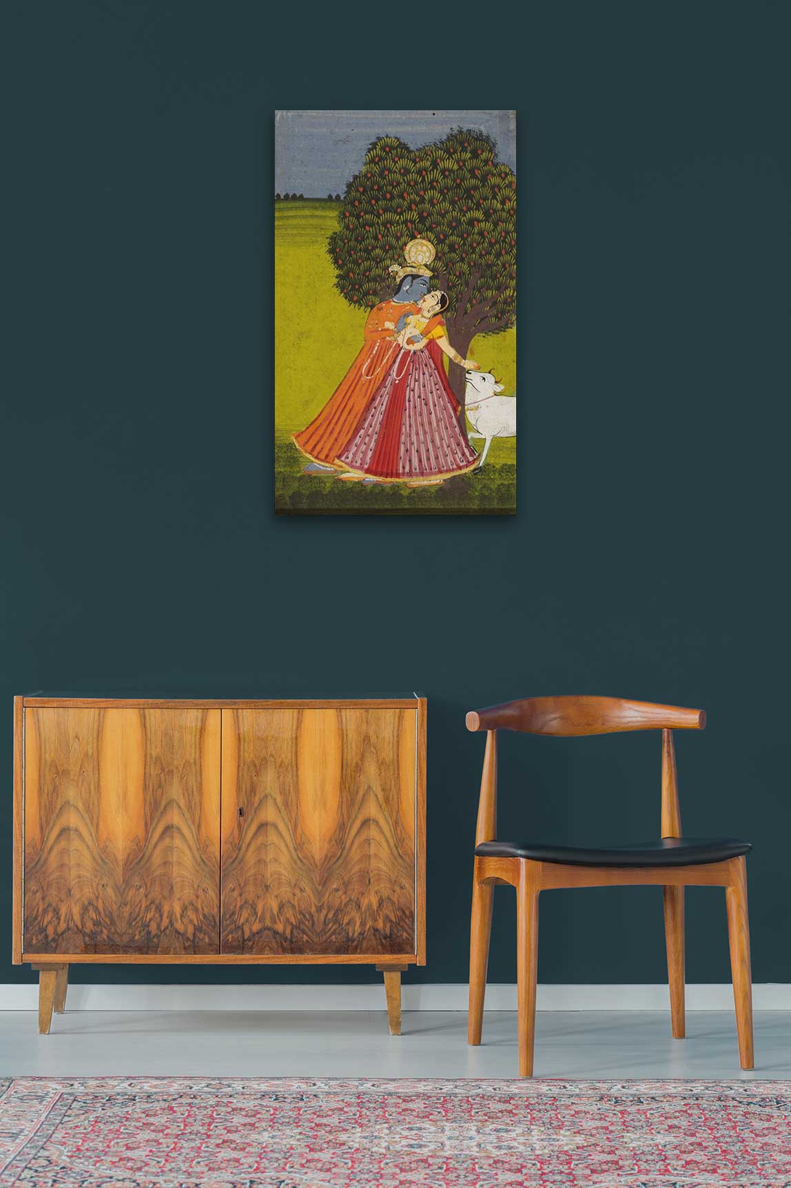 Radha and Krishna Painting 2 : 3 Vertical Premium Wall Art Canvas by MeriDeewar