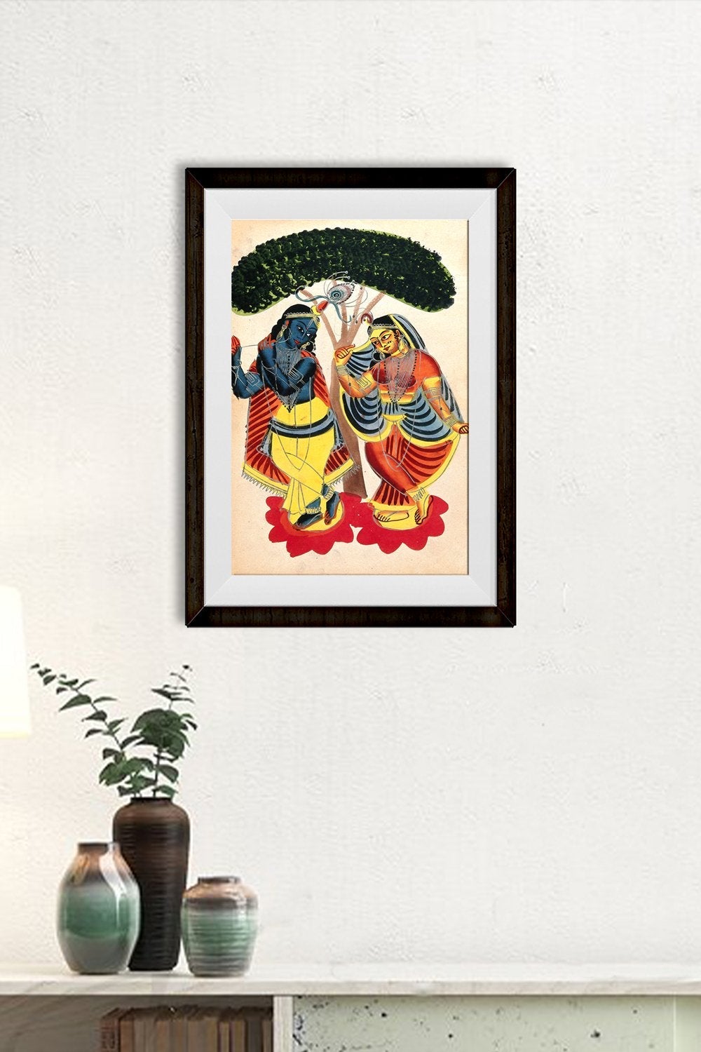 Radha and Krishna Watercolour drawing Painting - Meri Deewar 2 : 3 Vertical Premium Wall Art Canvas by MeriDeewar