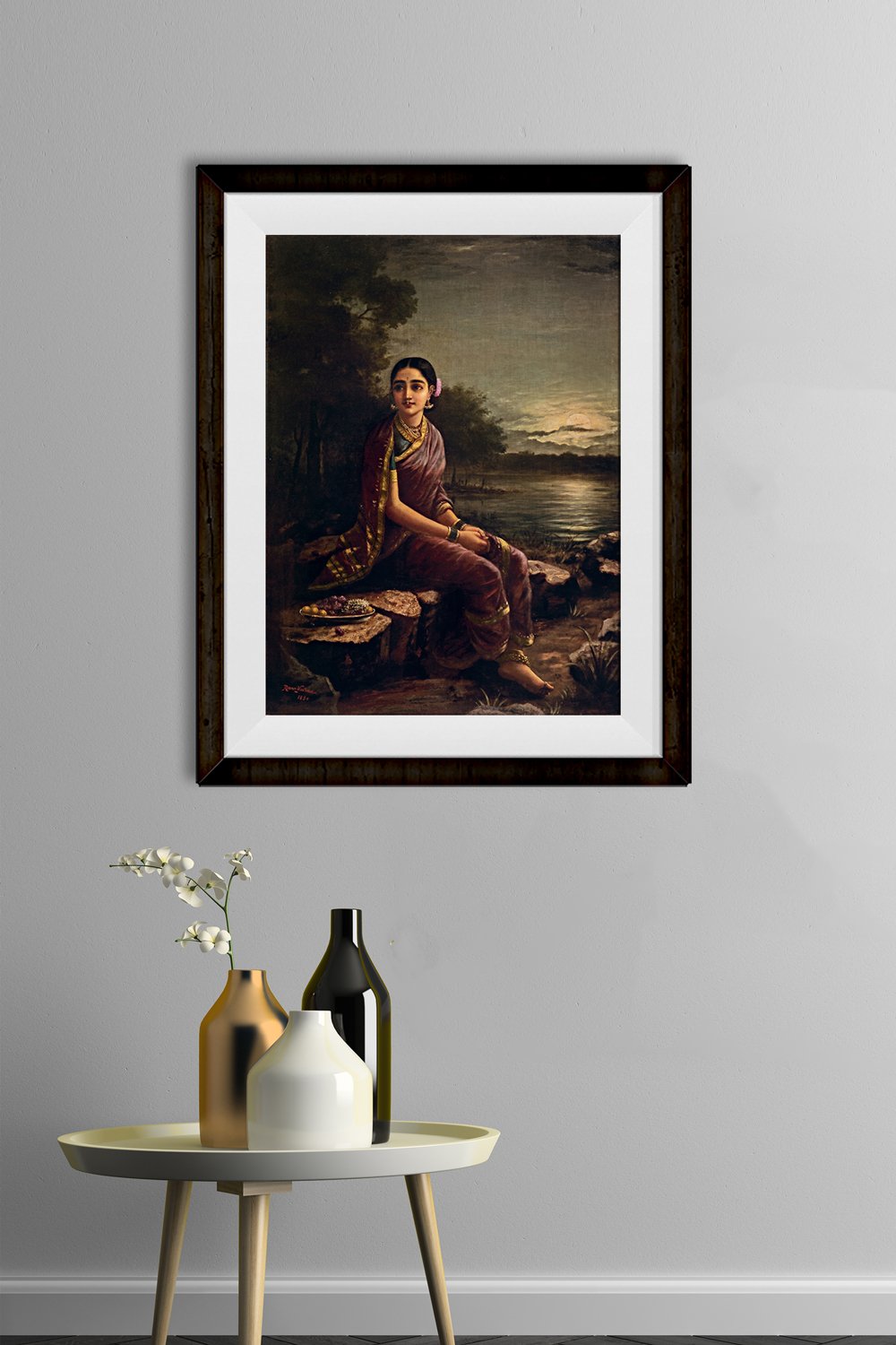 Radha In The Moonlight Painting - Meri Deewar 4 X 5.5 Vertical Premium Wall Art Canvas by MeriDeewar