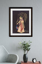 Radha Krishna Mughal Miniature Painting - Meri Deewar 3 : 4 Vertical Premium Wall Art Canvas by MeriDeewar