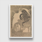 Radha Stroking Krishna's Feet Painting 2 : 3 Vertical Premium Wall Art Canvas by MeriDeewar