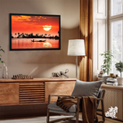 Radiant Dawn Sunset Wall Painting 3 : 2 Horizontal Premium Wall Art Canvas by MeriDeewar