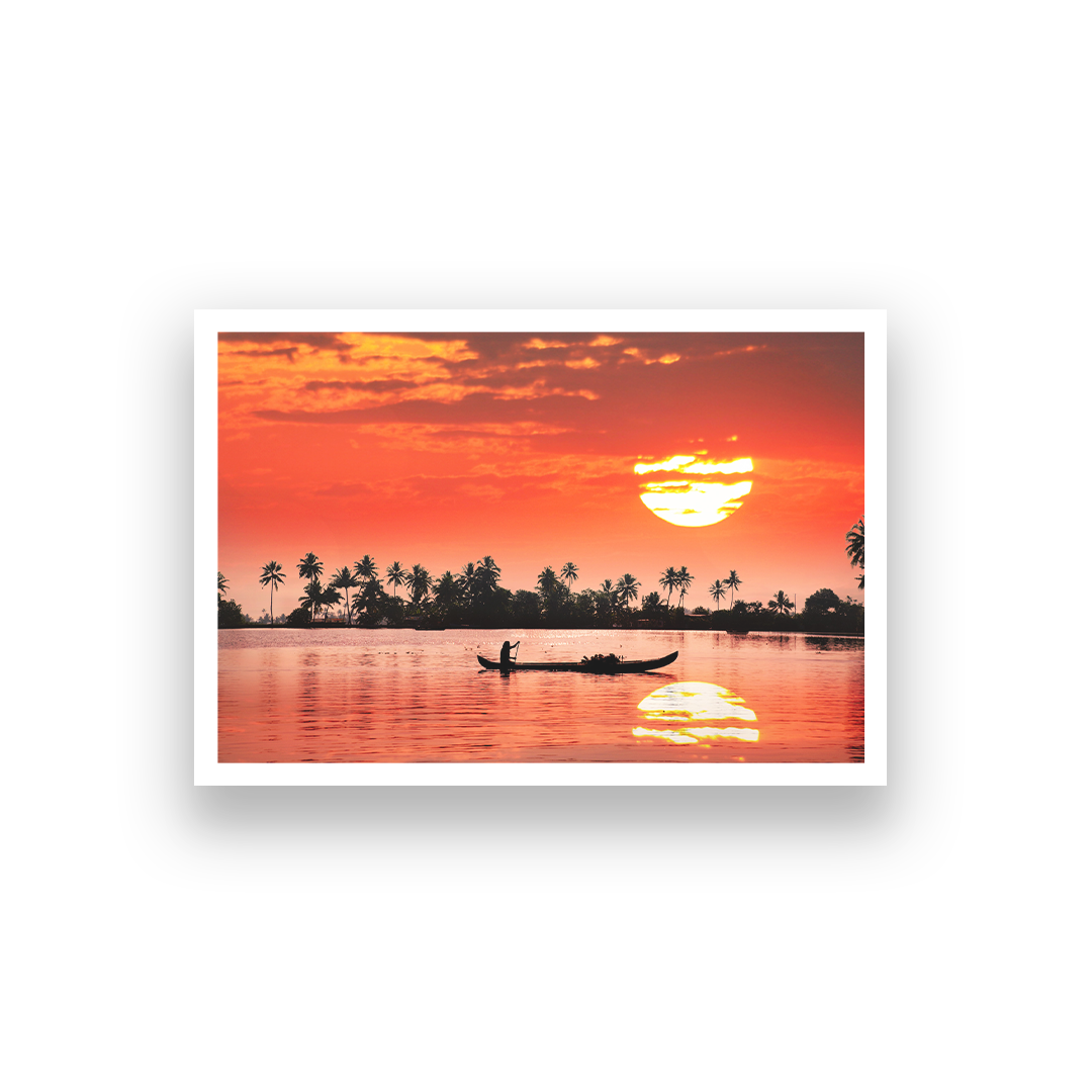 Radiant Dawn Sunset Wall Painting 3 : 2 Horizontal Premium Wall Art Canvas by MeriDeewar