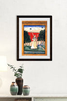 Ragamala paintings of raag malkauns Painting - Meri Deewar 2 : 3 Vertical Premium Wall Art Canvas by MeriDeewar
