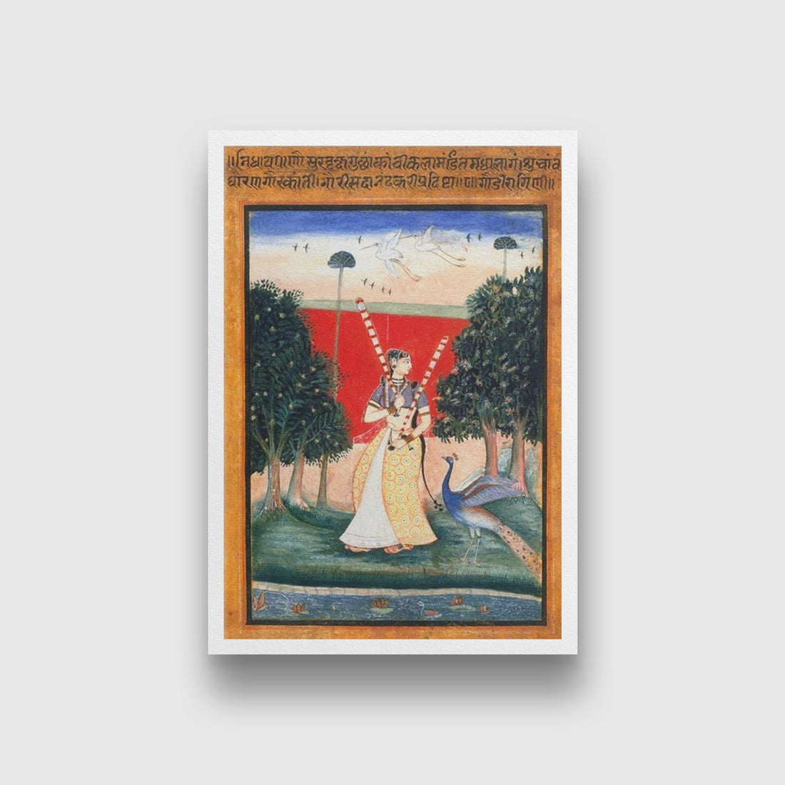 Ragamala paintings of raag malkauns Painting - Meri Deewar 2 : 3 Vertical Premium Wall Art Canvas by MeriDeewar