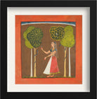 Ragini-possibly-Asavari-Folio-from-a-Ragamala Painting - Meri Deewar 1 : 1 Square Premium Wall Art Canvas by MeriDeewar
