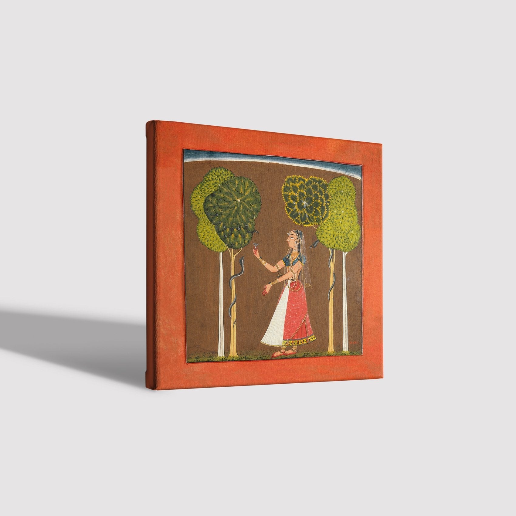 Ragini-possibly-Asavari-Folio-from-a-Ragamala Painting - Meri Deewar 1 : 1 Square Premium Wall Art Canvas by MeriDeewar