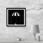 Rain Black and White Painting - Meri Deewar 1 : 1 Square Premium Wall Art Canvas by MeriDeewar