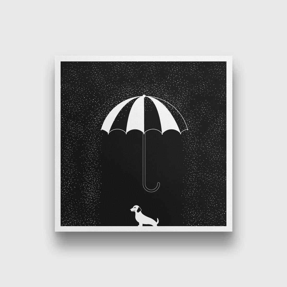 Rain Black and White Painting - Meri Deewar 1 : 1 Square Premium Wall Art Canvas by MeriDeewar