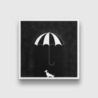 Rain Black and White Painting - Meri Deewar 1 : 1 Square Premium Wall Art Canvas by MeriDeewar