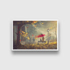 Rainy Fall Painting - Meri Deewar 3 : 2 Horizontal Premium Wall Art Canvas by MeriDeewar