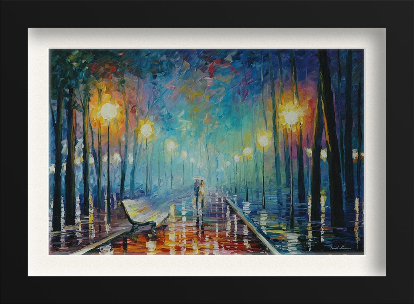Rainy Street Painting - Meri Deewar 3 : 2 Horizontal Premium Wall Art Canvas by MeriDeewar