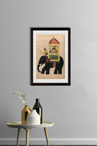 Raja-on-a-black-elephant Painting - Meri Deewar 1 : 2 Vertical Premium Wall Art Canvas by MeriDeewar