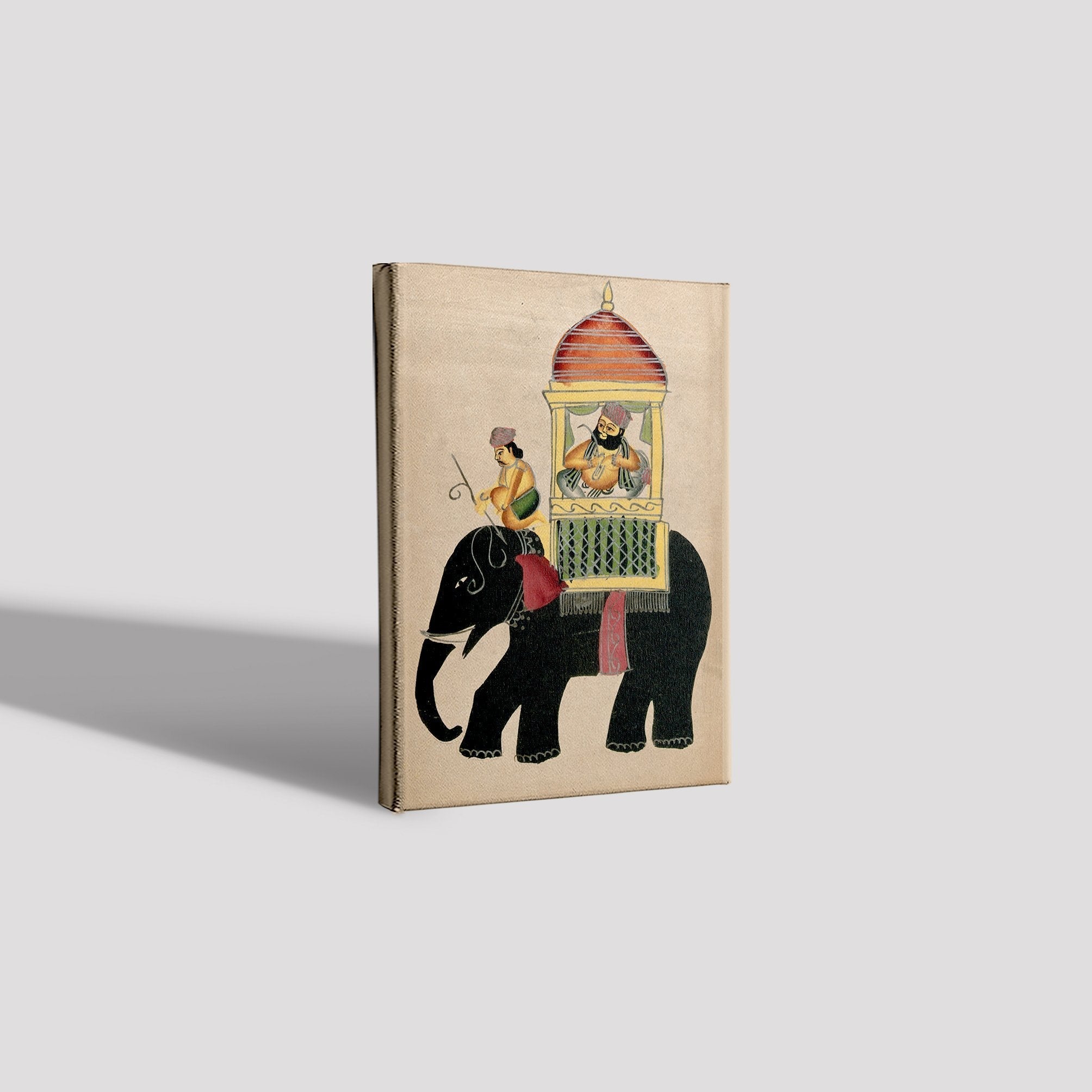 Raja-on-a-black-elephant Painting - Meri Deewar 1 : 2 Vertical Premium Wall Art Canvas by MeriDeewar