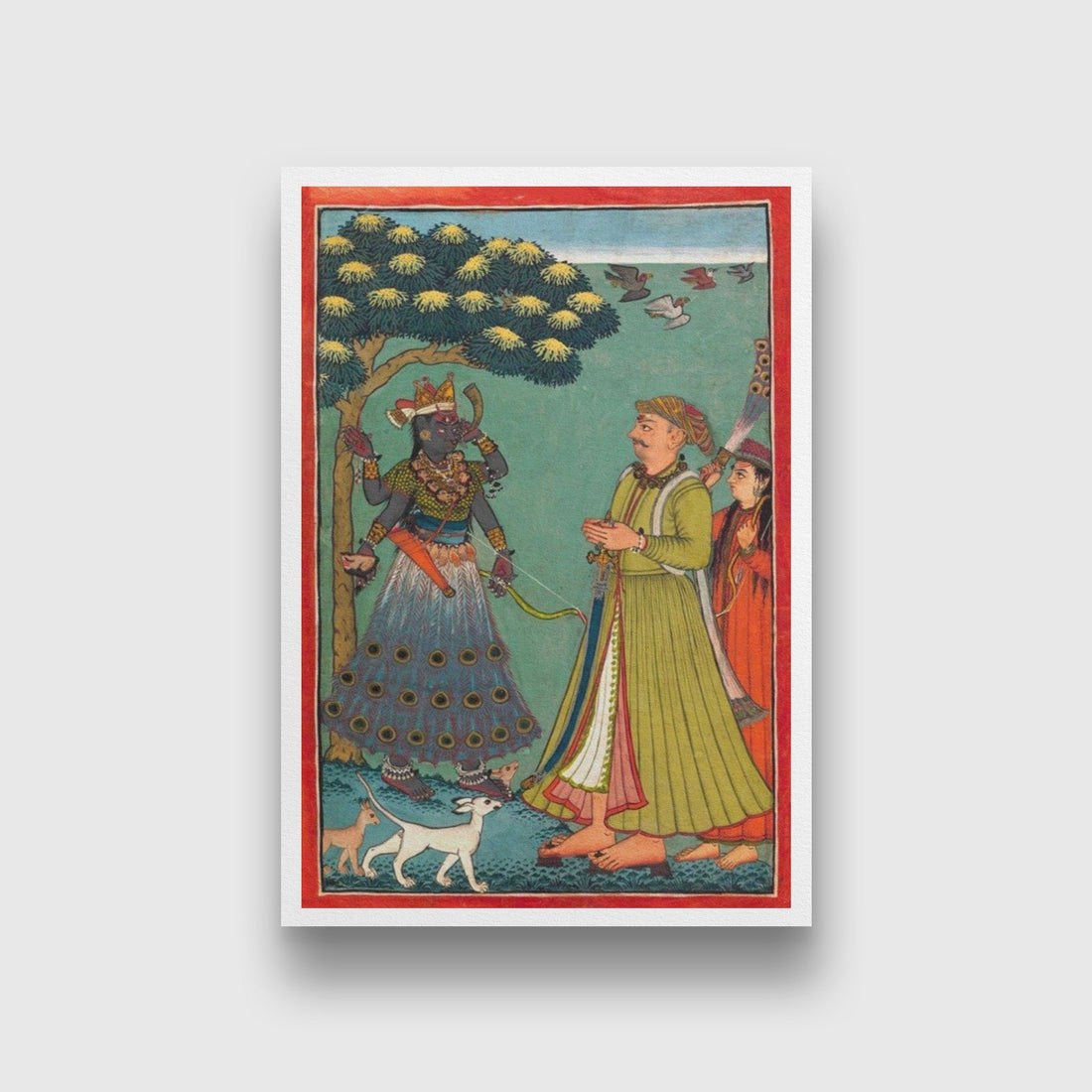 Raja Sidh Sen’s Vision of Savari Durga Painting - Meri Deewar 2 : 3 Vertical Premium Wall Art Canvas by MeriDeewar