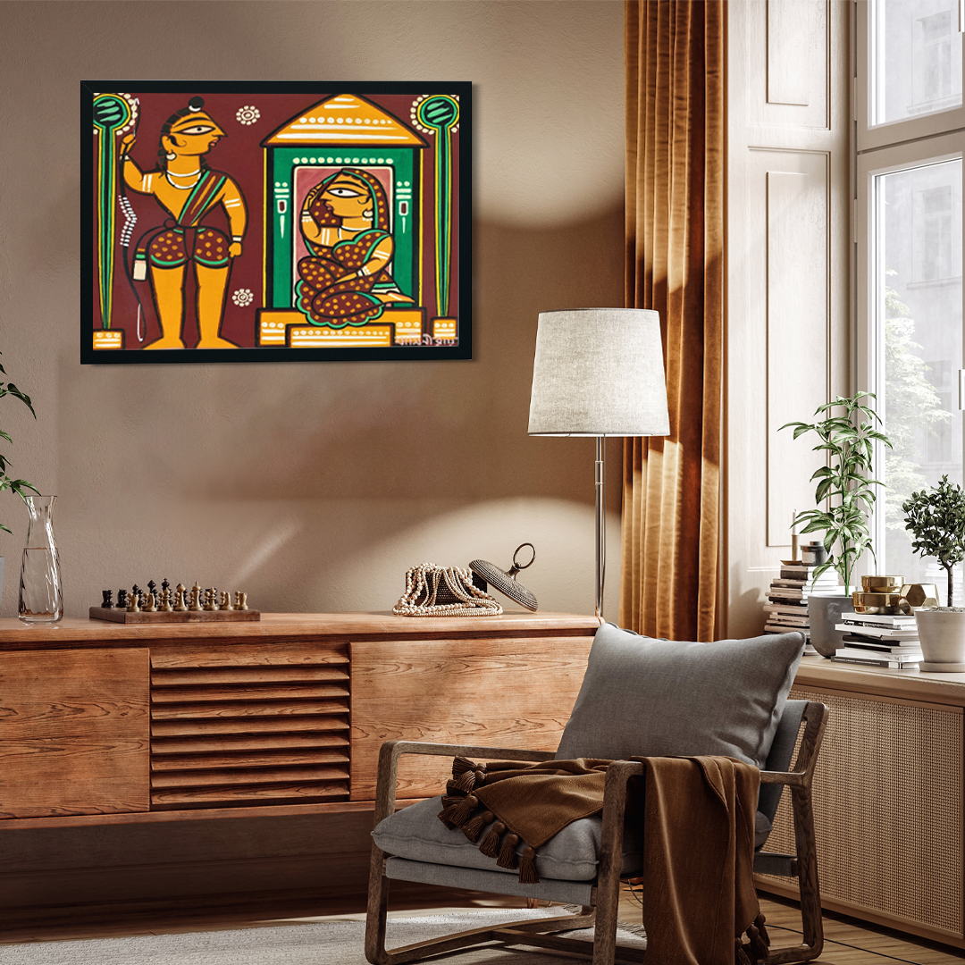 Ram and Sita Painting 3 : 2 Horizontal Premium Wall Art Canvas by MeriDeewar