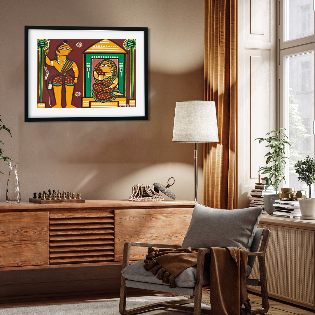 Ram and Sita Painting 3 : 2 Horizontal Premium Wall Art Canvas by MeriDeewar