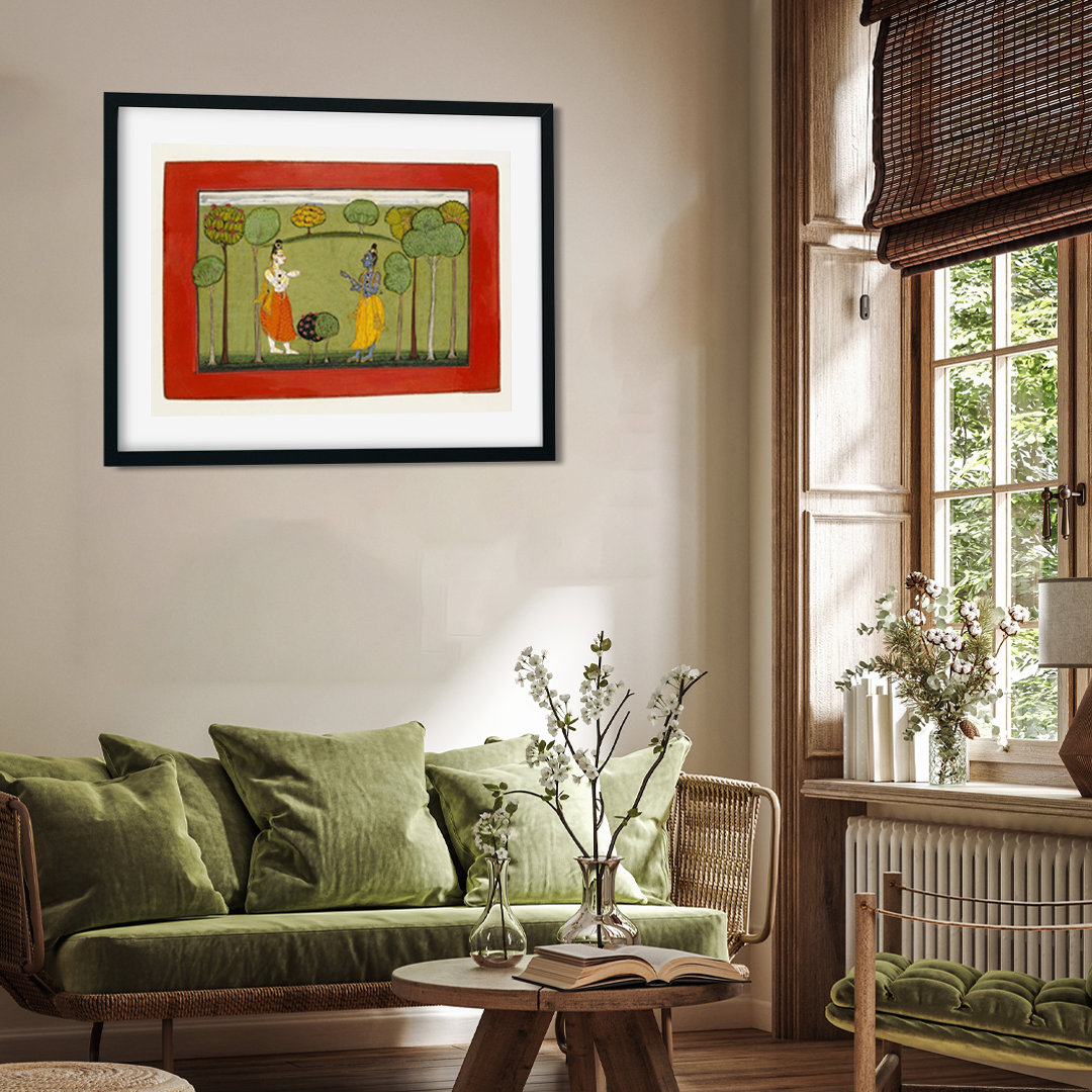 Rama and Lakshman in Forest Painting 3 : 2 Horizontal Premium Wall Art Canvas by MeriDeewar