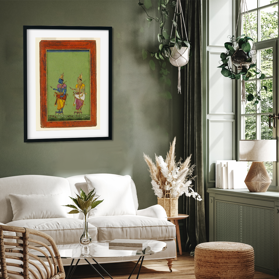 Rama and Lakshmana Painting 2 : 3 Vertical Premium Wall Art Canvas by MeriDeewar