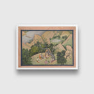 Rama Sita and Lakshmana at the Hermitage of Bharadvaja Painting - Meri Deewar 3 : 2 Horizontal Premium Wall Art Canvas by MeriDeewar