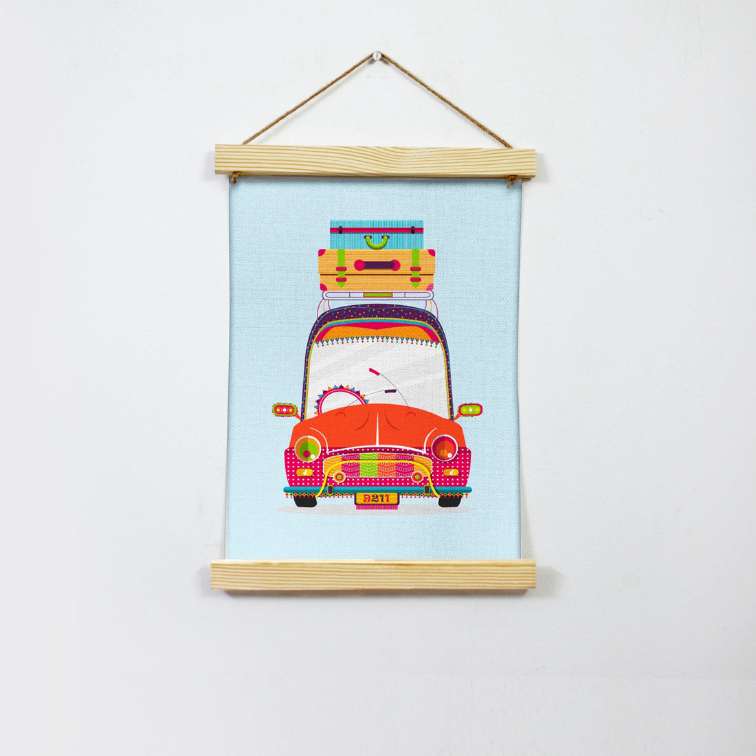 Ready To Hit The Road Hanging Canvas Painting - Meri Deewar Hanging Canvas Premium Wall Art Canvas by MeriDeewar