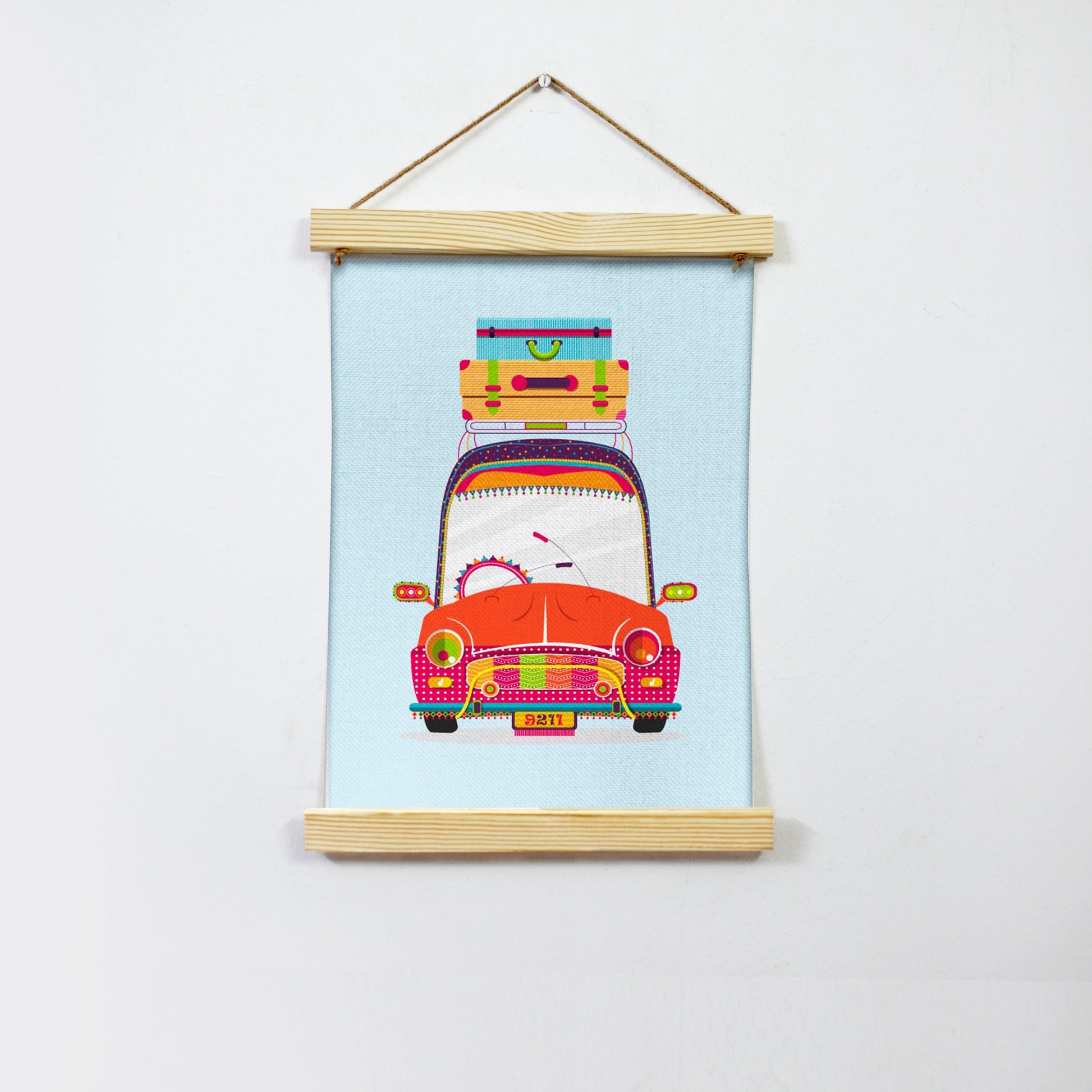 Ready To Hit The Road Hanging Canvas Painting - Meri Deewar Hanging Canvas Premium Wall Art Canvas by MeriDeewar